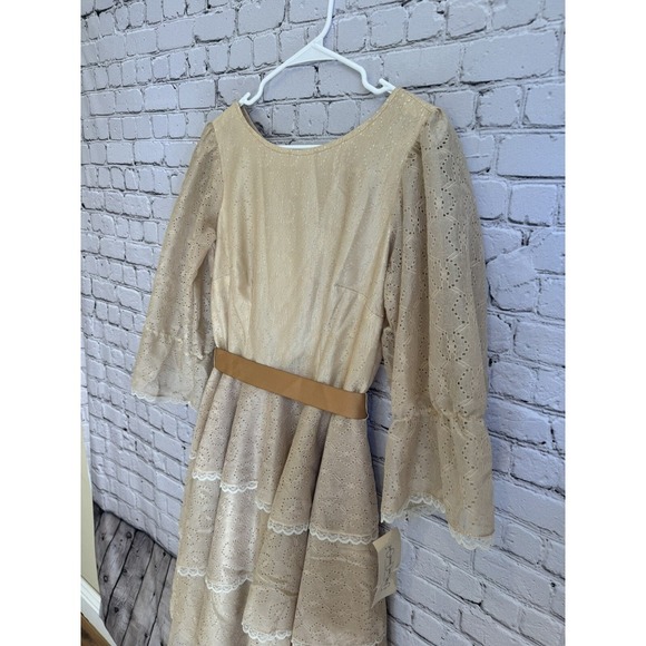 VTG 80's Western Cowgirl Rodeo Square Dance‎ Tiered Eyelet Dress Sz Small NWT - Picture 3 of 16